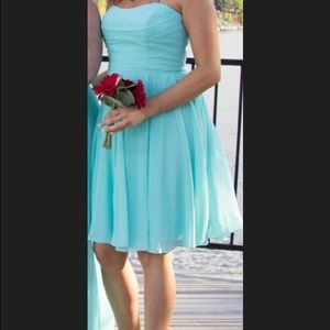 Teal strapless dress